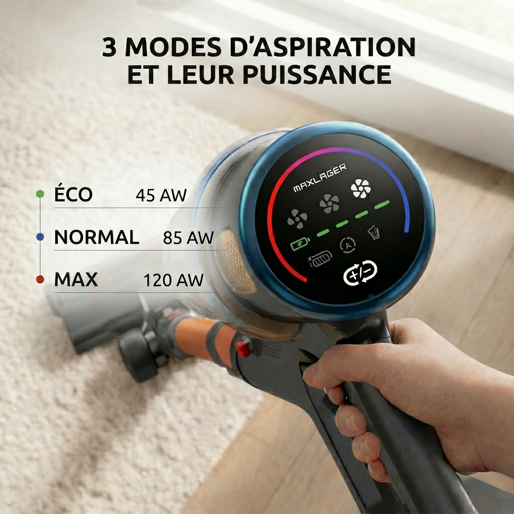 Maxlager P20 Aspirateur balai sans fil - 120 AW - 1,67 kg - Aspirateur sans fil léger