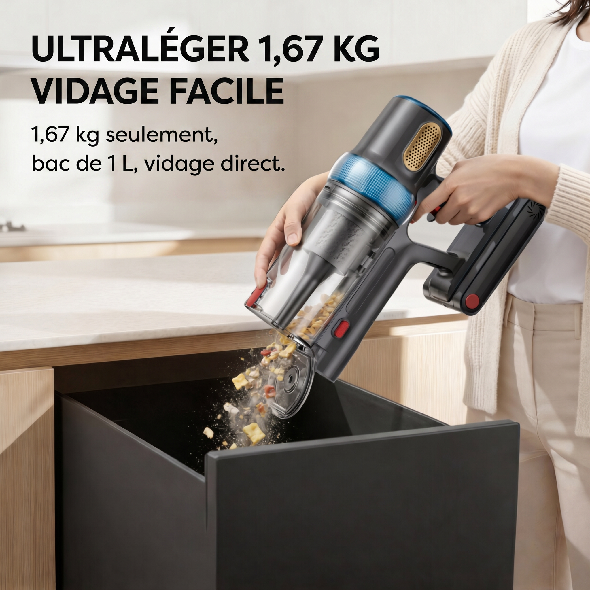 Maxlager P20 Aspirateur balai sans fil - 120 AW - 1,67 kg - Aspirateur sans fil léger