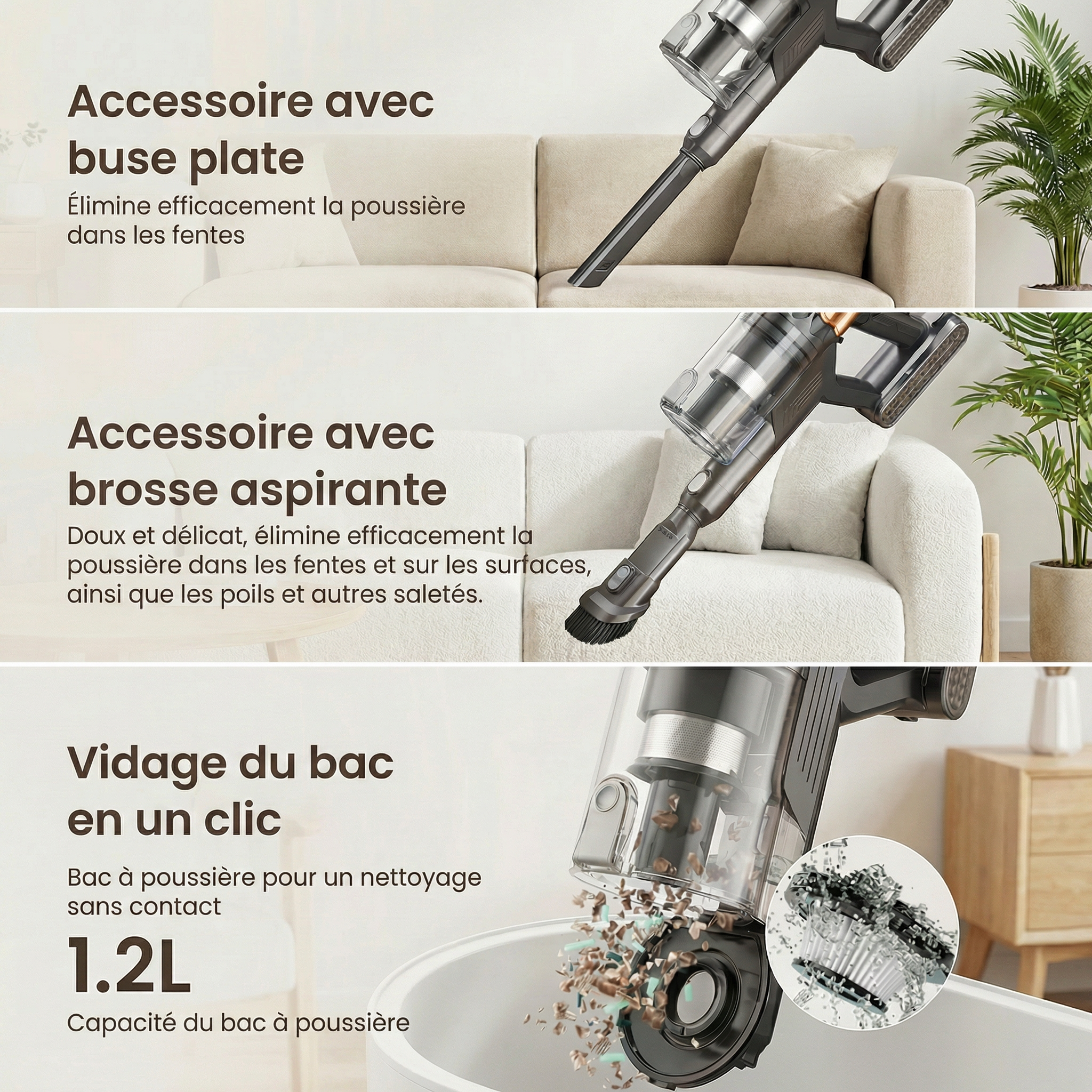 Maxlager V22 - 650W - 55 kPa Aspirateur balai sans fil