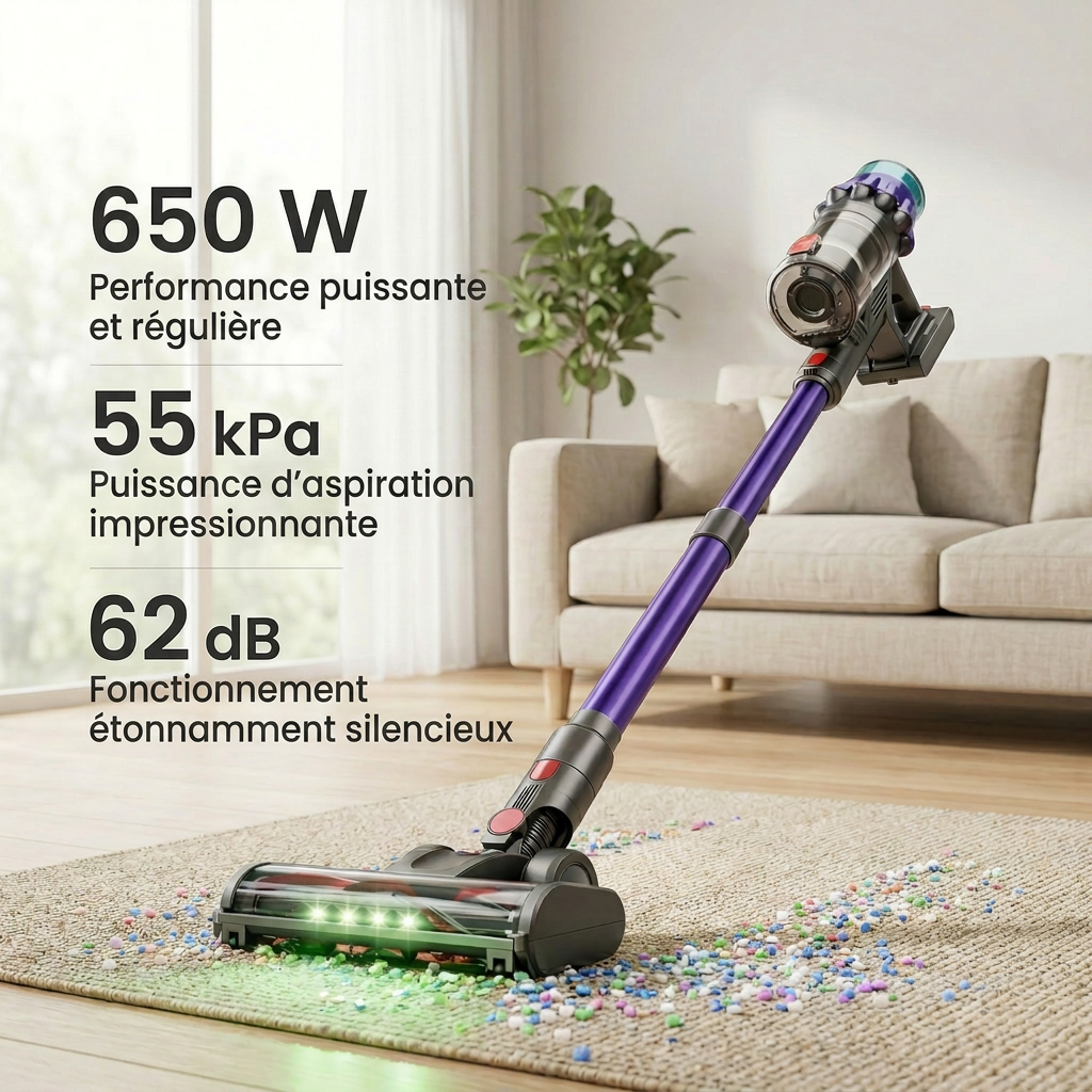 Maxlager V22 - 650W - 55 kPa Aspirateur balai sans fil